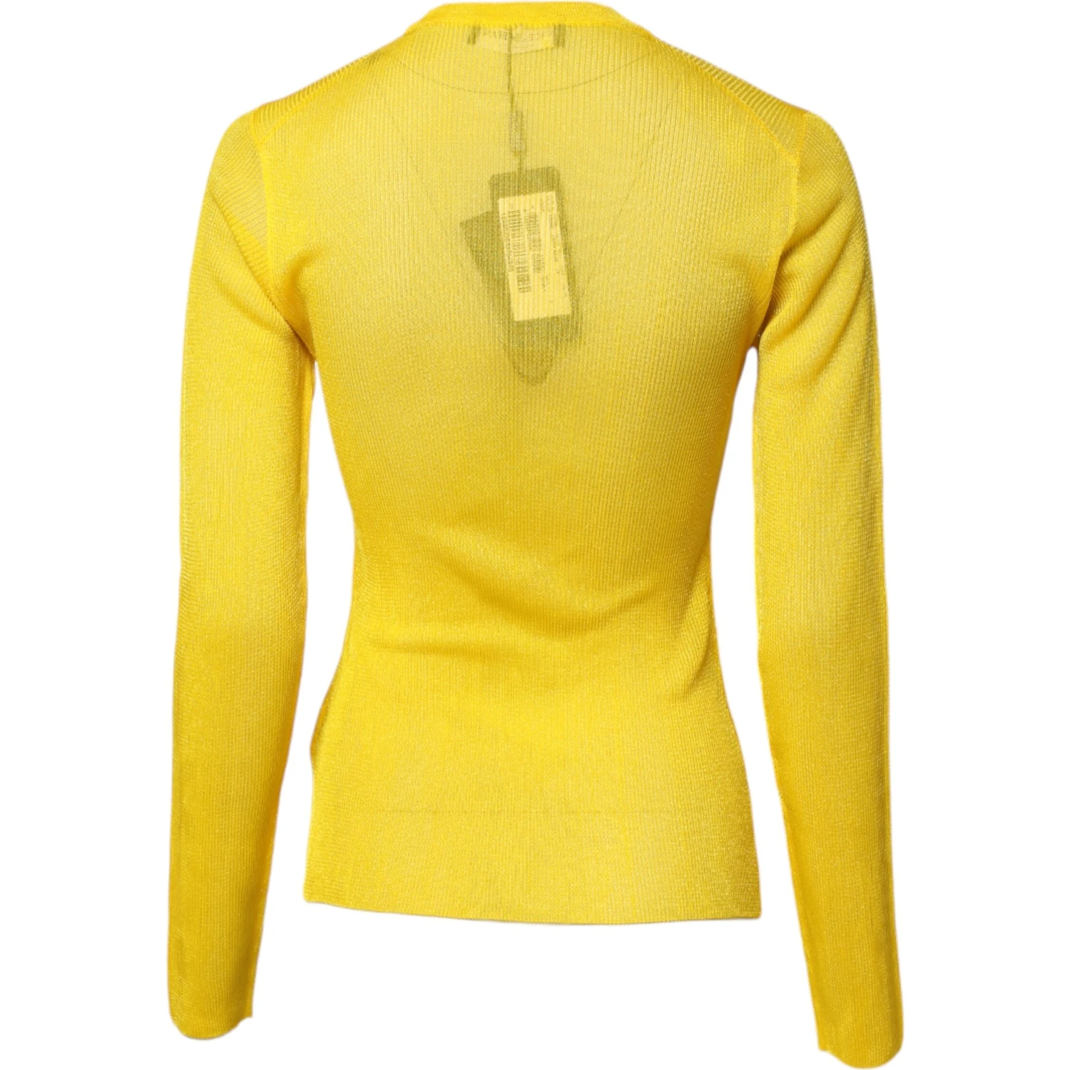 Yellow Polyester Women Pullover Top Sweater