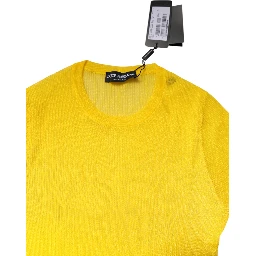 Yellow Polyester Women Pullover Top Sweater