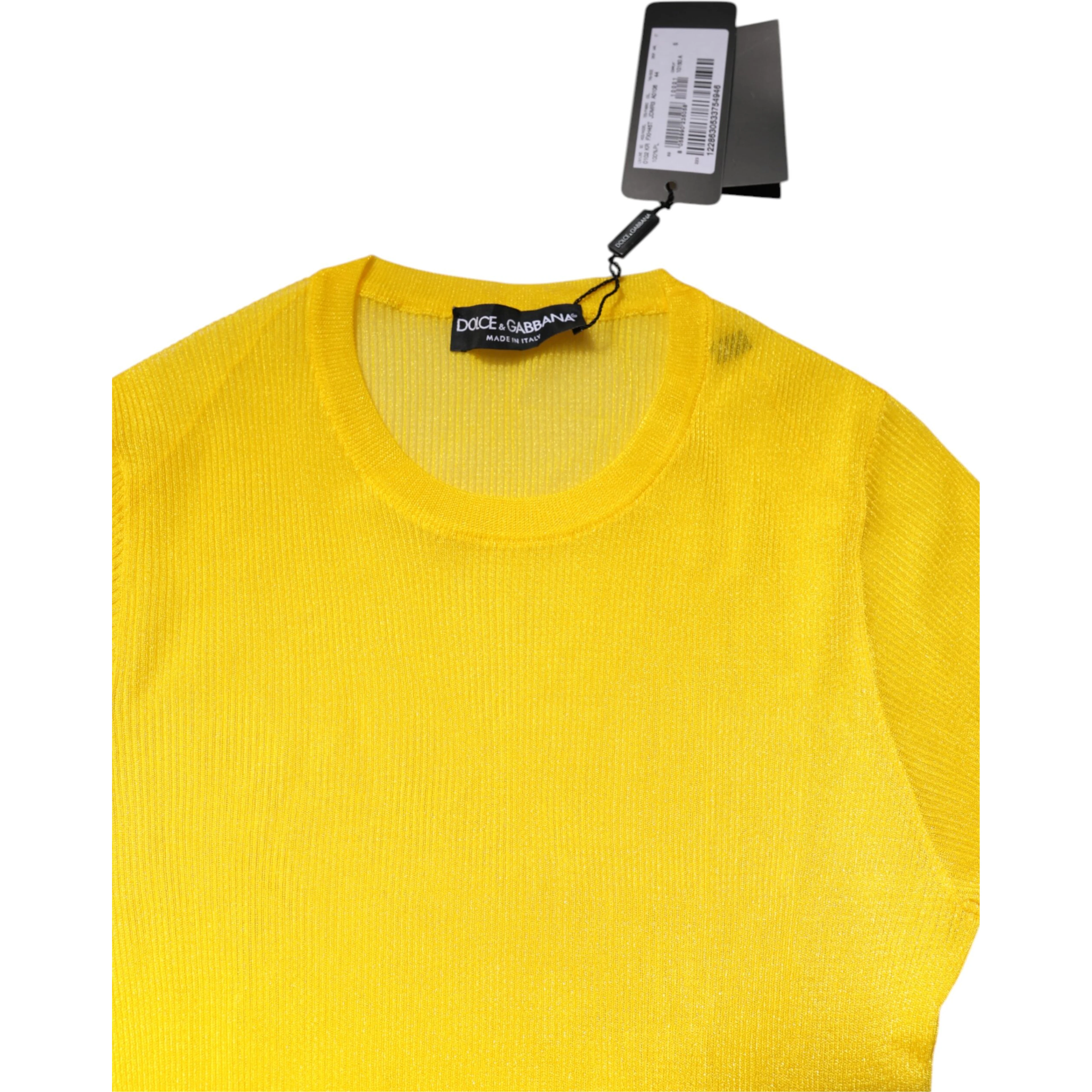 Yellow Polyester Women Pullover Top Sweater
