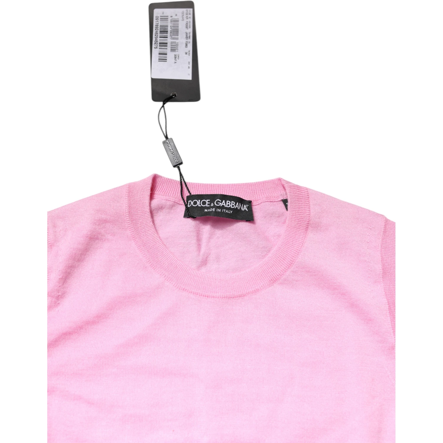 Pink Cashmere Round Neck Sleeveless Tank Top