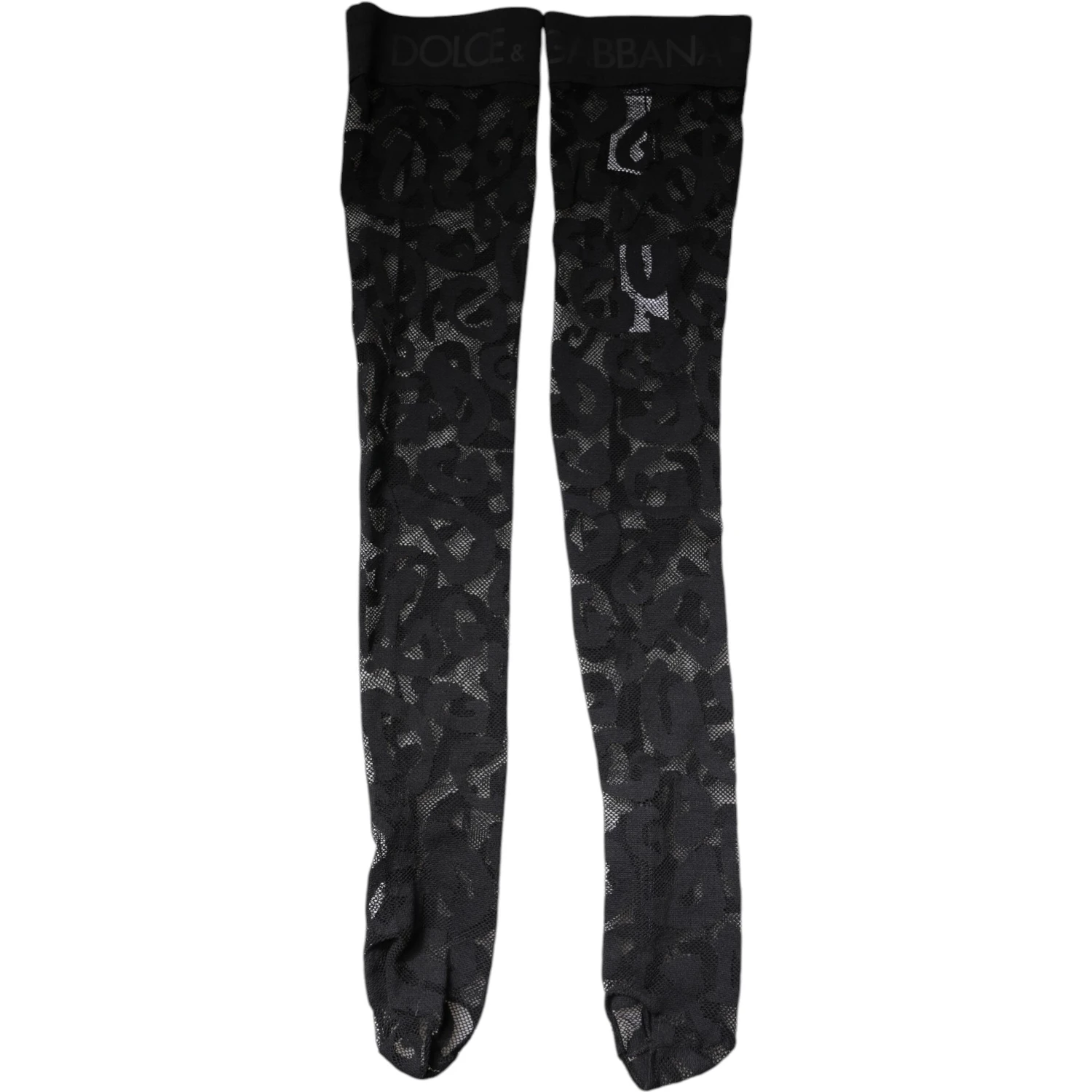 Black Floral Lace Cotton Stretch Stockings Socks