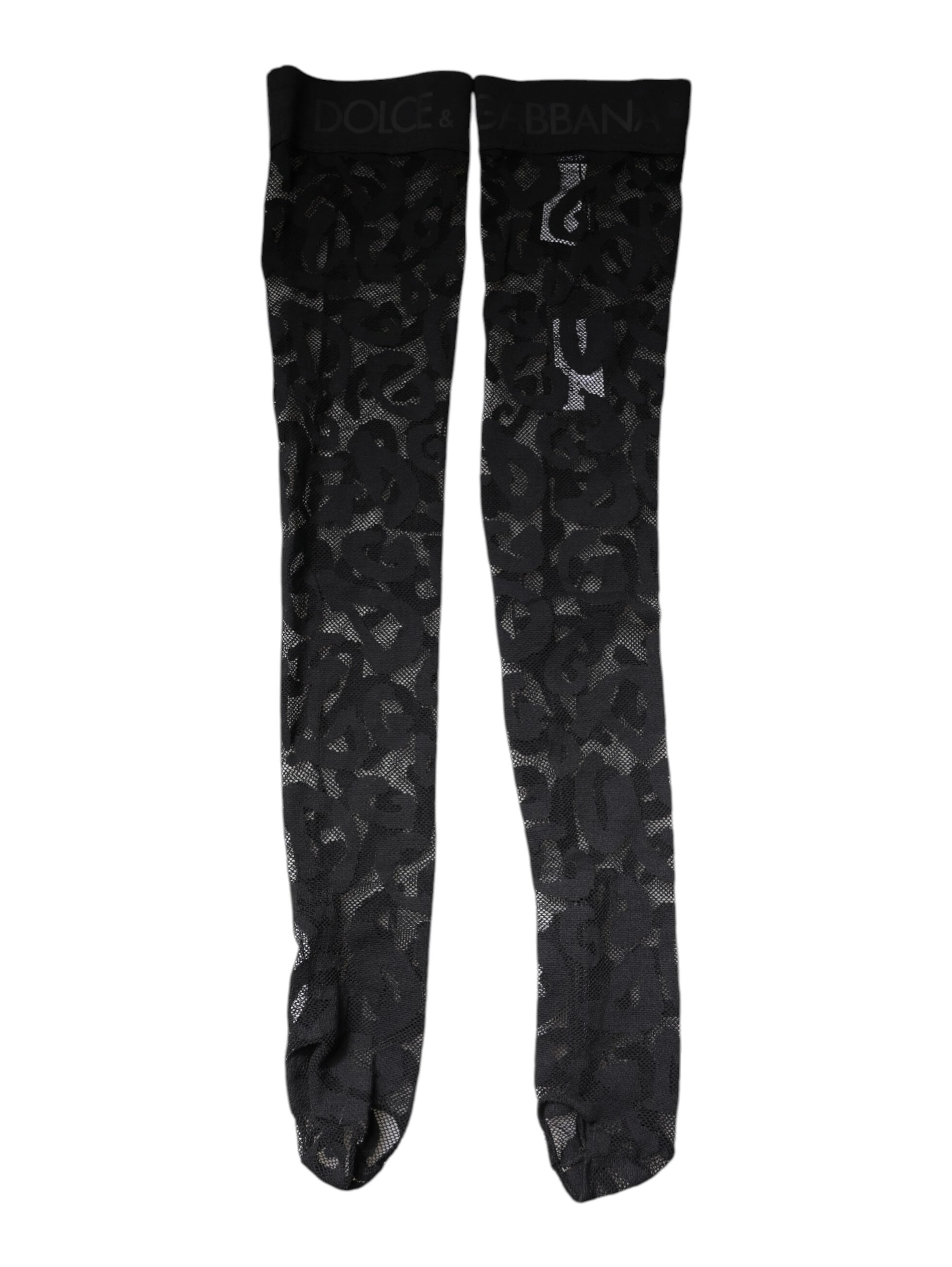Black Floral Lace Cotton Stretch Stockings Socks