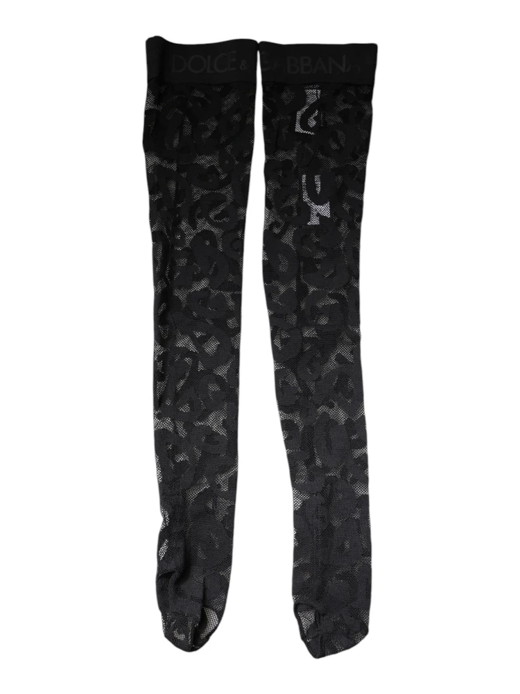 Black Floral Lace Cotton Stretch Stockings Socks alternative
