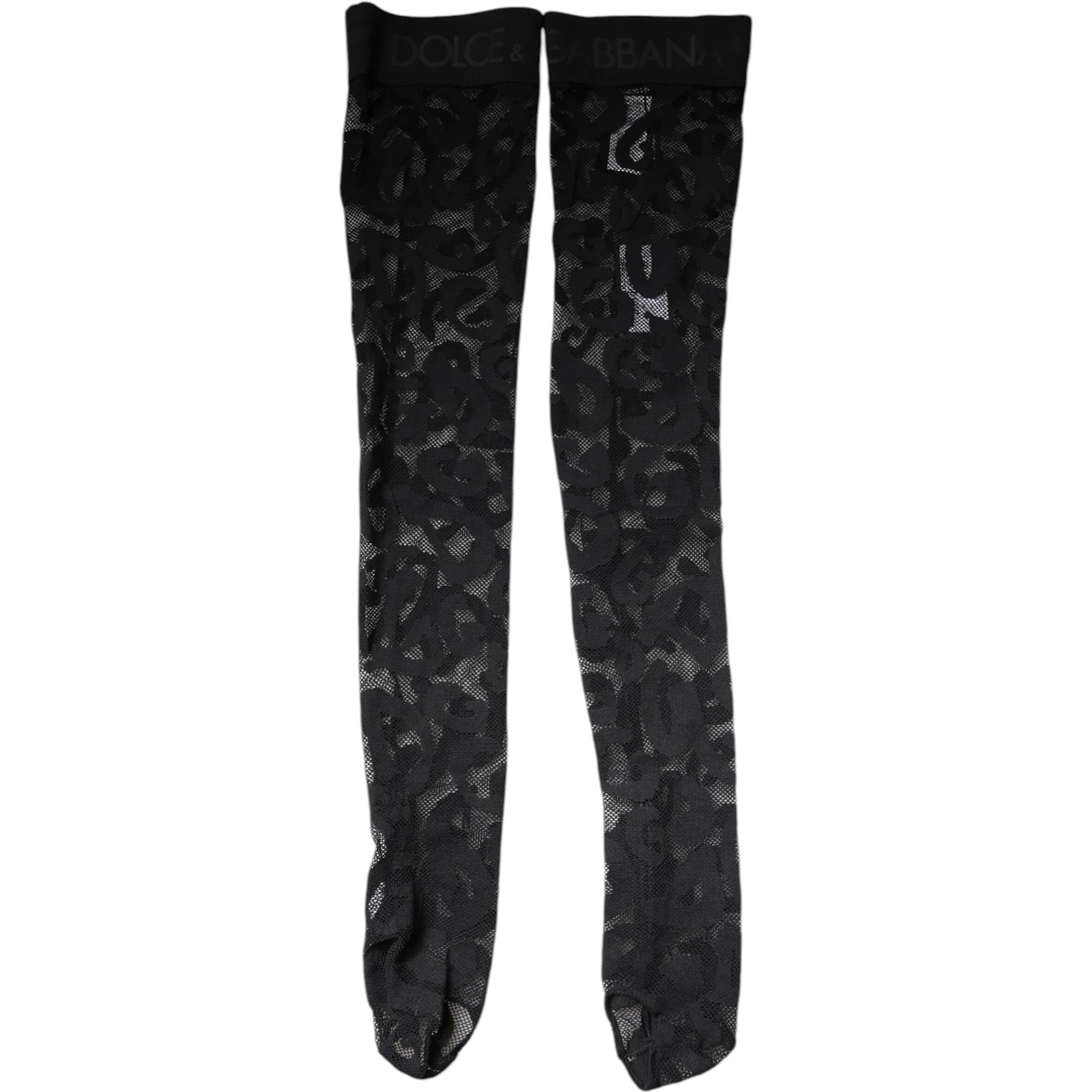 Black Floral Lace Cotton Stretch Stockings Socks