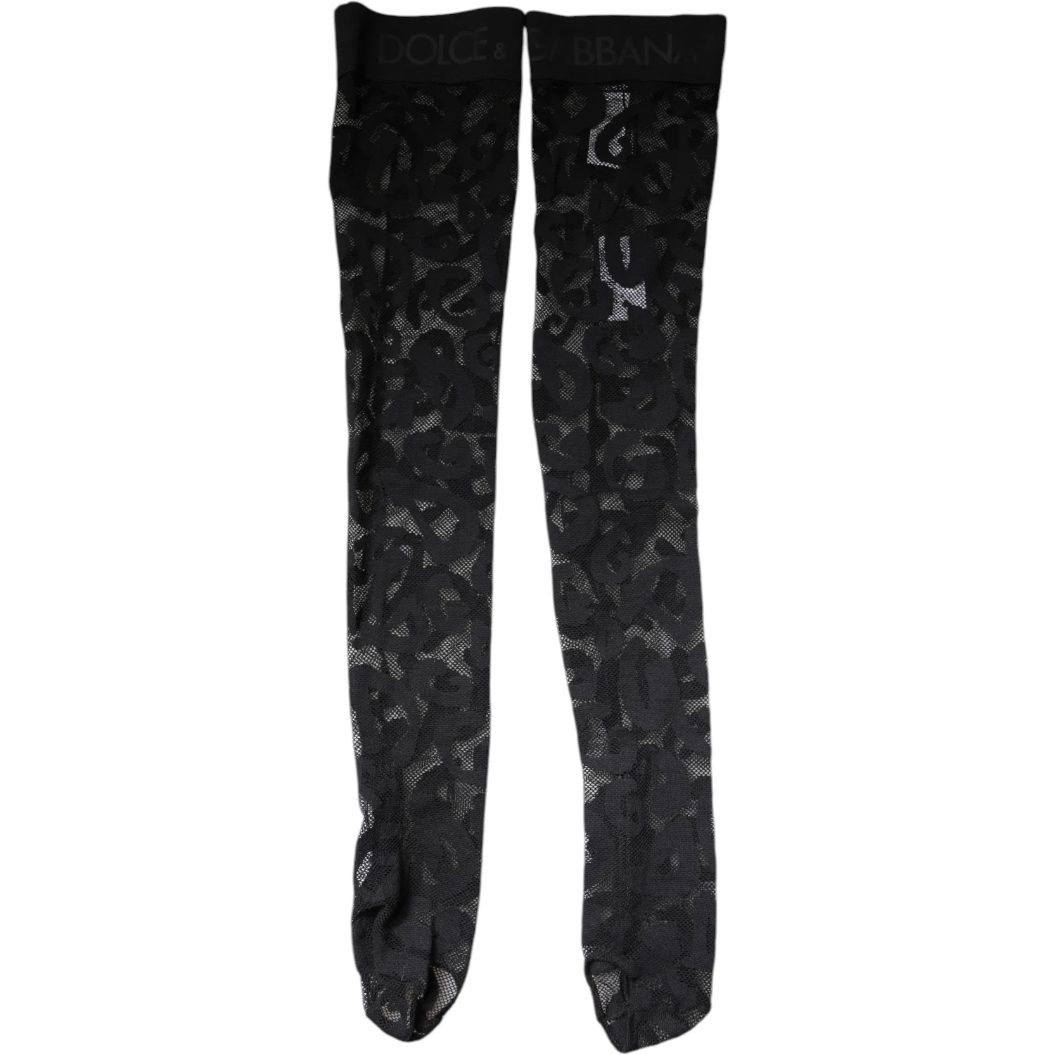 Black Floral Lace Cotton Stretch Stockings Socks