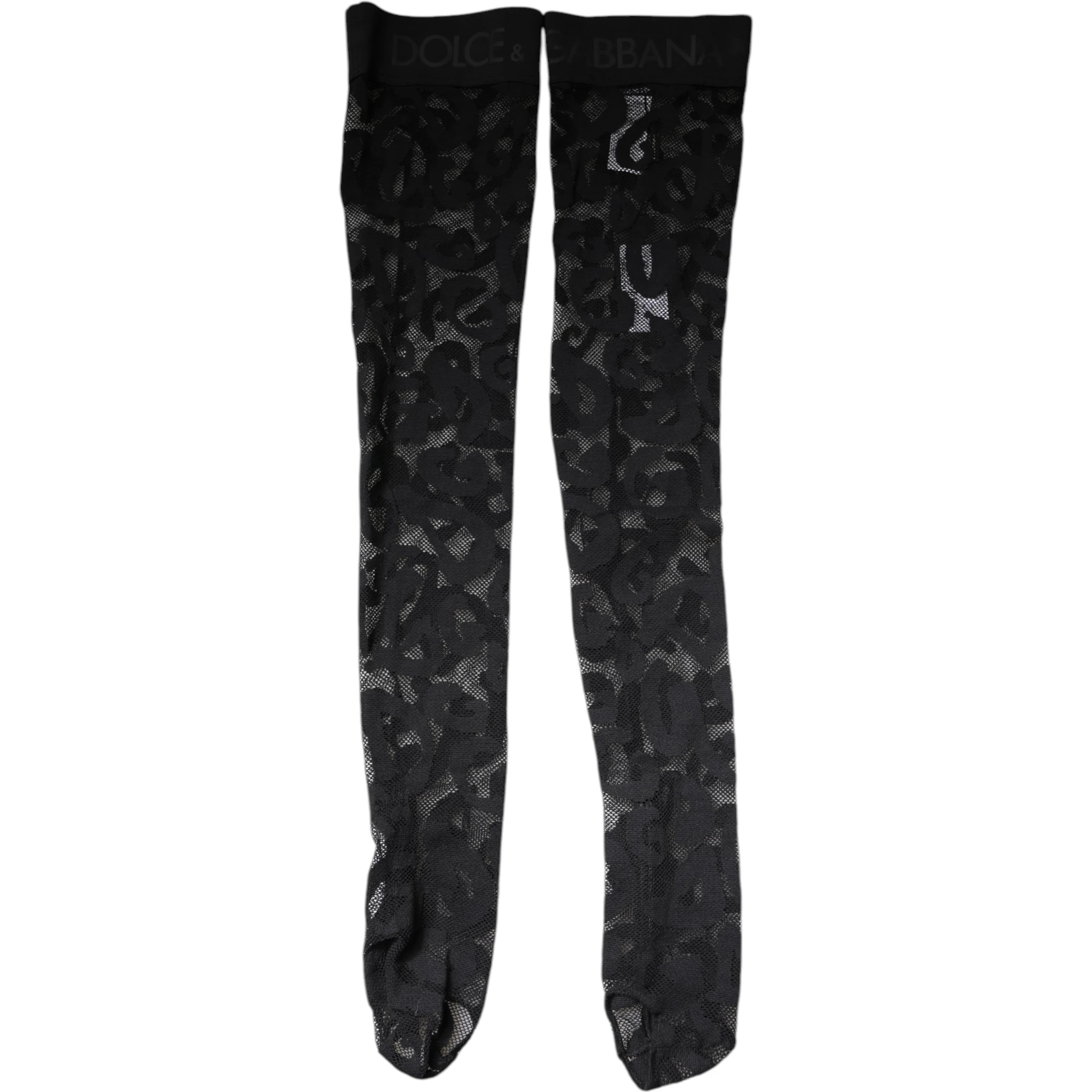 Black Floral Lace Cotton Stretch Stockings Socks