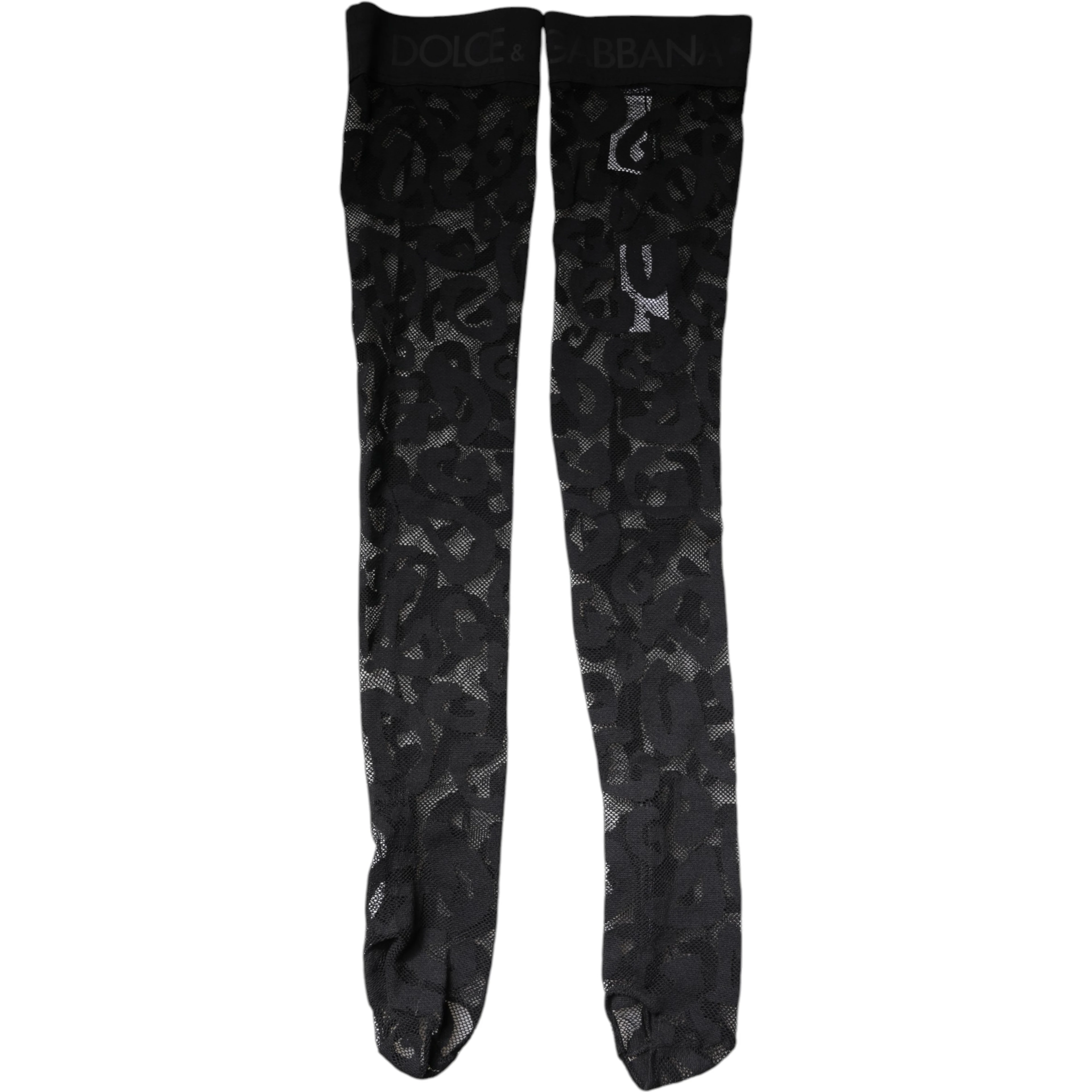 Black Floral Lace Cotton Stretch Stockings Socks