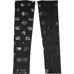 Black DG Logo Monogram Wool Stretch Arm Sleeves