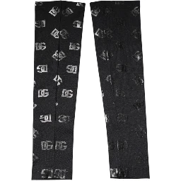 Black DG Logo Monogram Wool Stretch Arm Sleeves