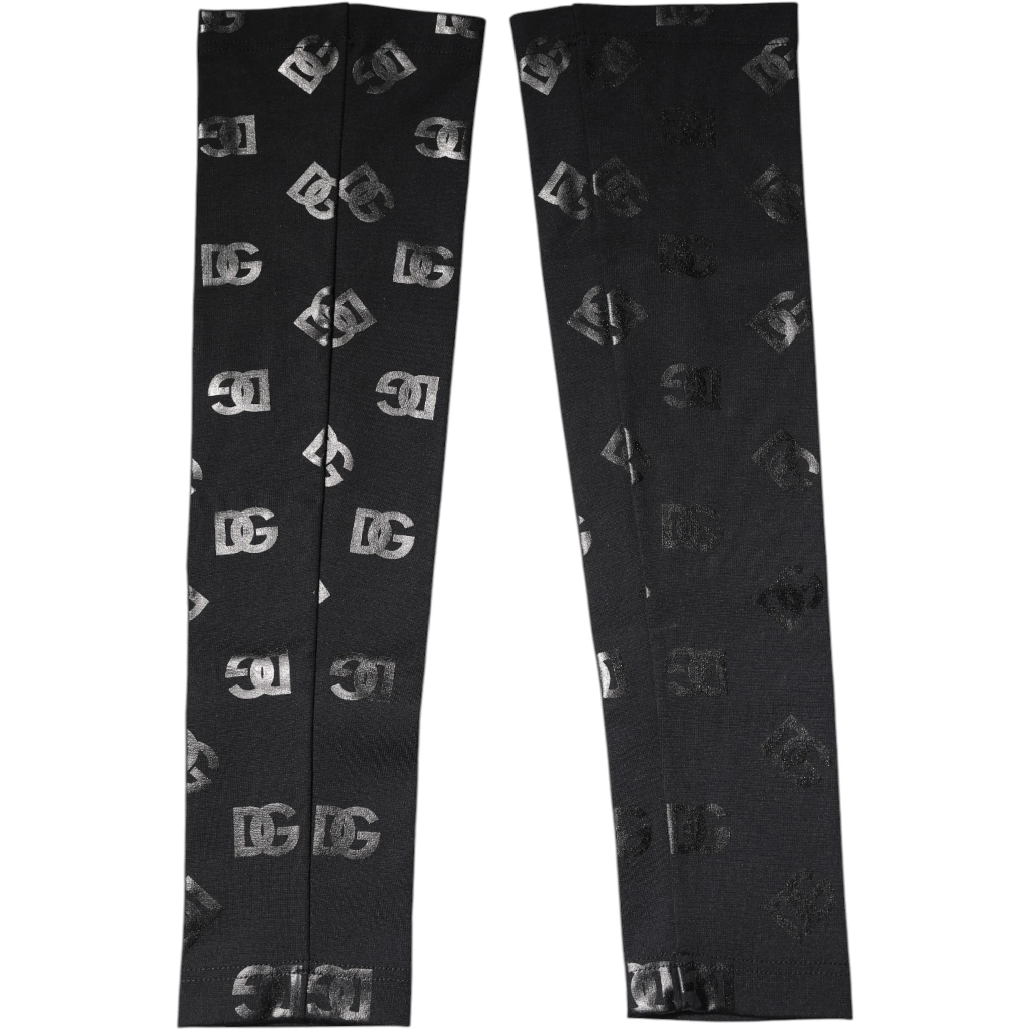 Black DG Logo Monogram Wool Stretch Arm Sleeves