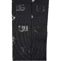 Black DG Logo Monogram Wool Stretch Arm Sleeves