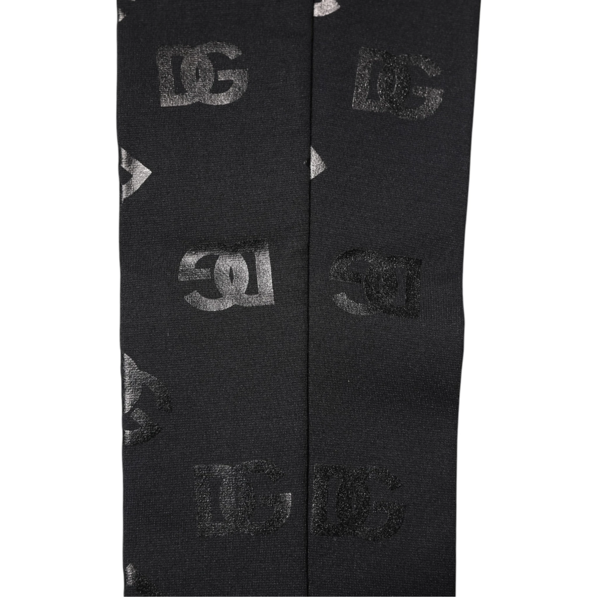 Black DG Logo Monogram Wool Stretch Arm Sleeves
