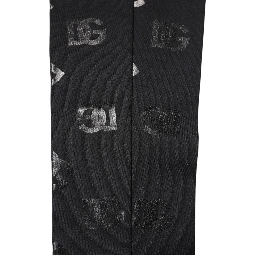 Black DG Logo Monogram Wool Stretch Arm Sleeves