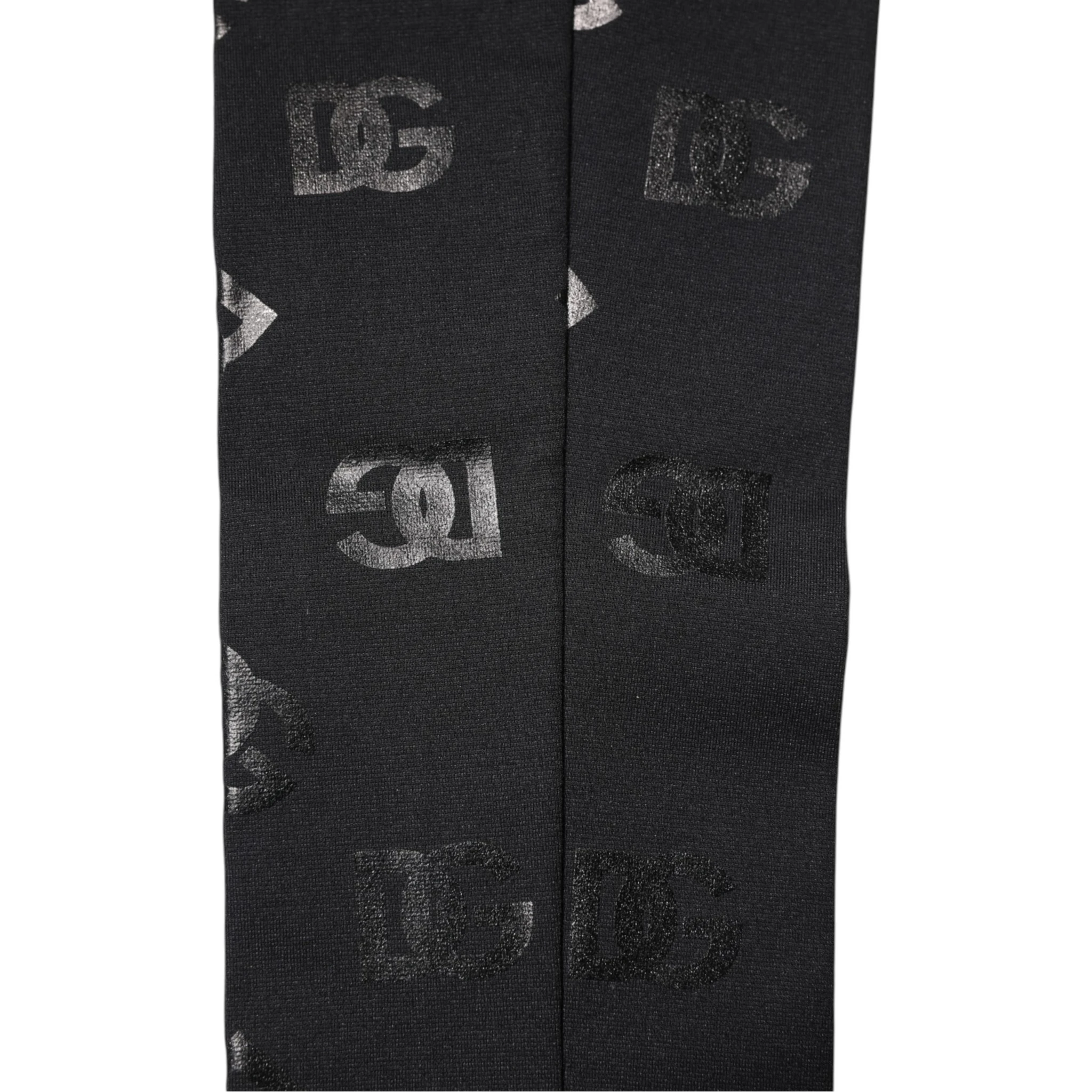 Black DG Logo Monogram Wool Stretch Arm Sleeves