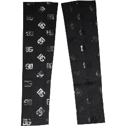 Black DG Logo Monogram Wool Stretch Arm Sleeves