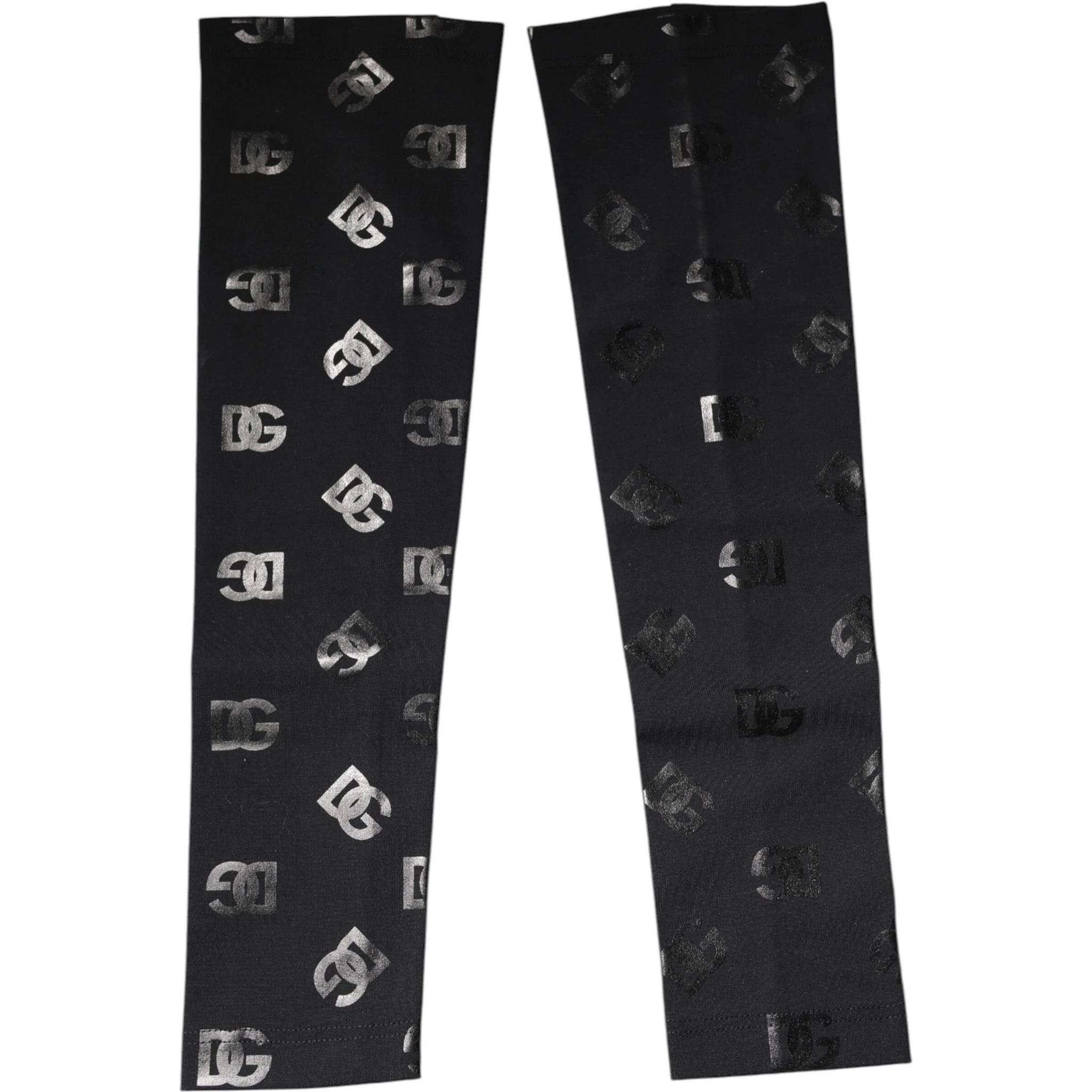 Black DG Logo Monogram Wool Stretch Arm Sleeves