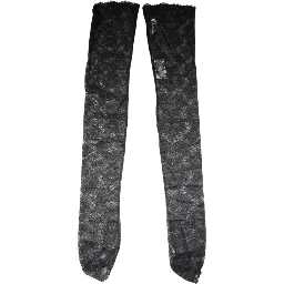 Black Floral Lace Cotton Stretch Stockings Socks