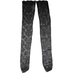 Black Floral Lace Cotton Stretch Stockings Socks