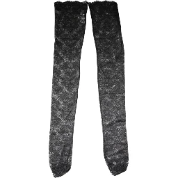 Black Floral Lace Cotton Stretch Stockings Socks