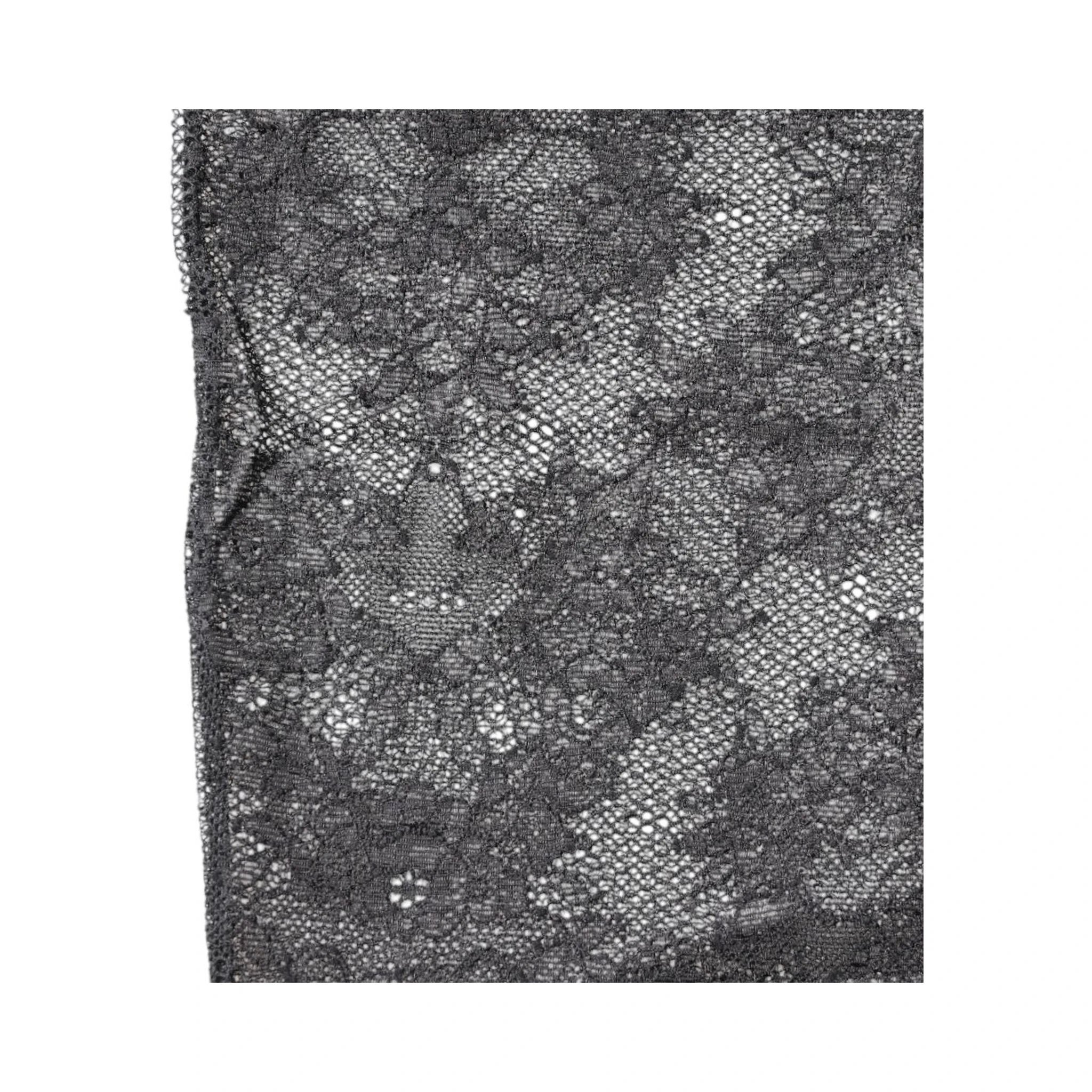 Black Floral Lace Cotton Stretch Stockings Socks