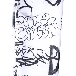 White Graffiti Cotton Over Calf Stockings Socks