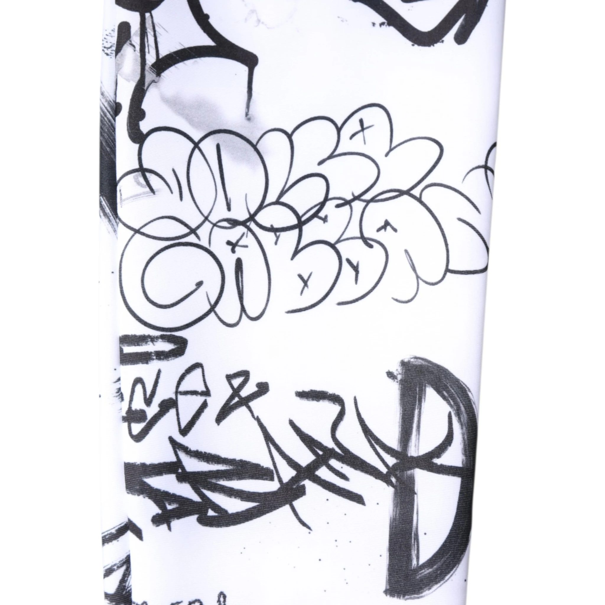 White Graffiti Cotton Over Calf Stockings Socks