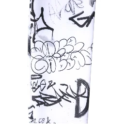 White Graffiti Cotton Over Calf Stockings Socks