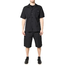 Black Cotton Men Pajama Set Sleepwear
