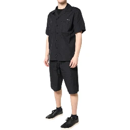 Black Cotton Men Pajama Set Sleepwear