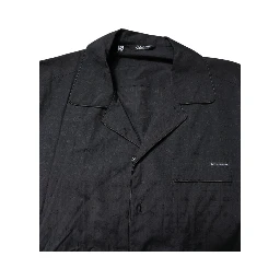 Black Cotton Men Pajama Set Sleepwear