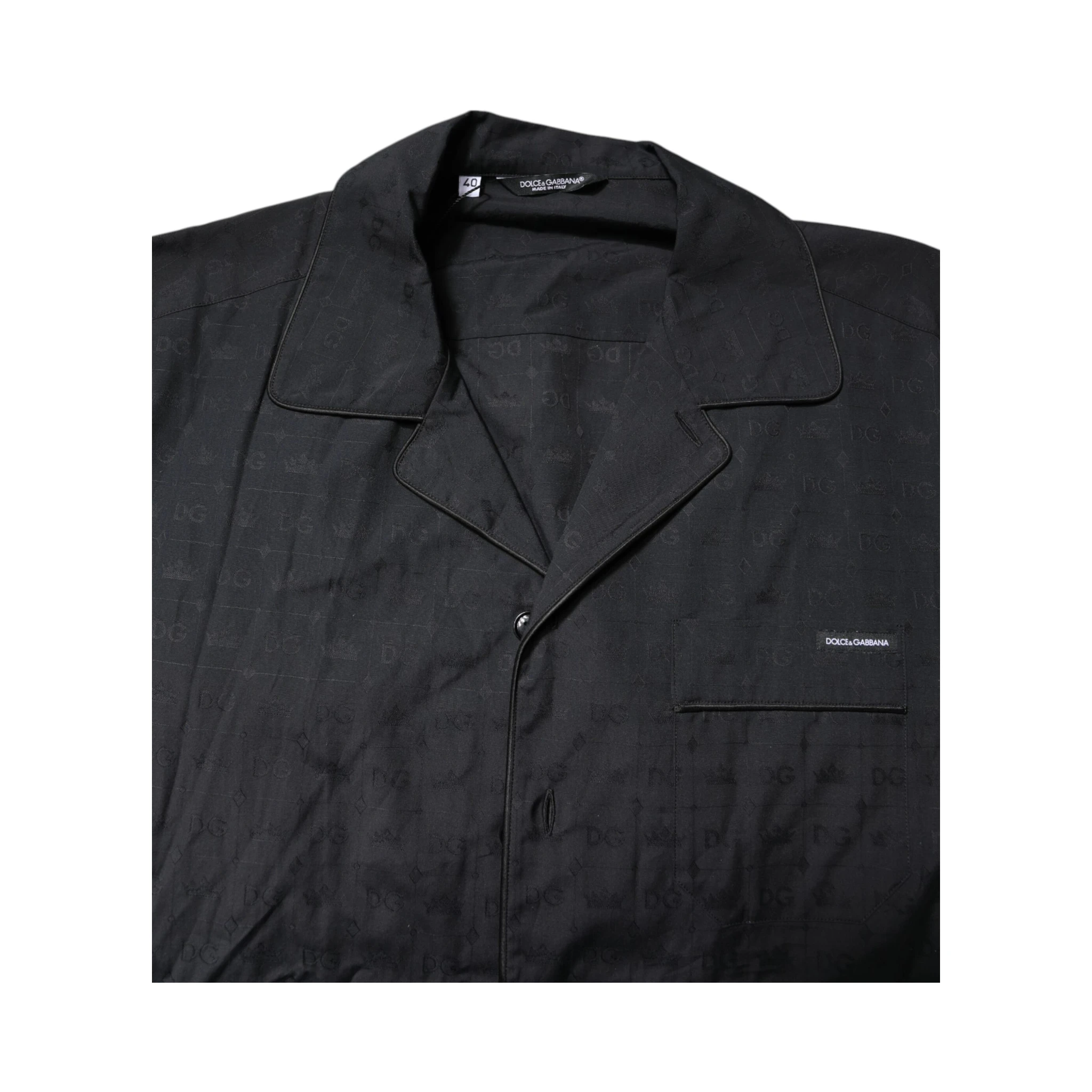 Black Cotton Men Pajama Set Sleepwear