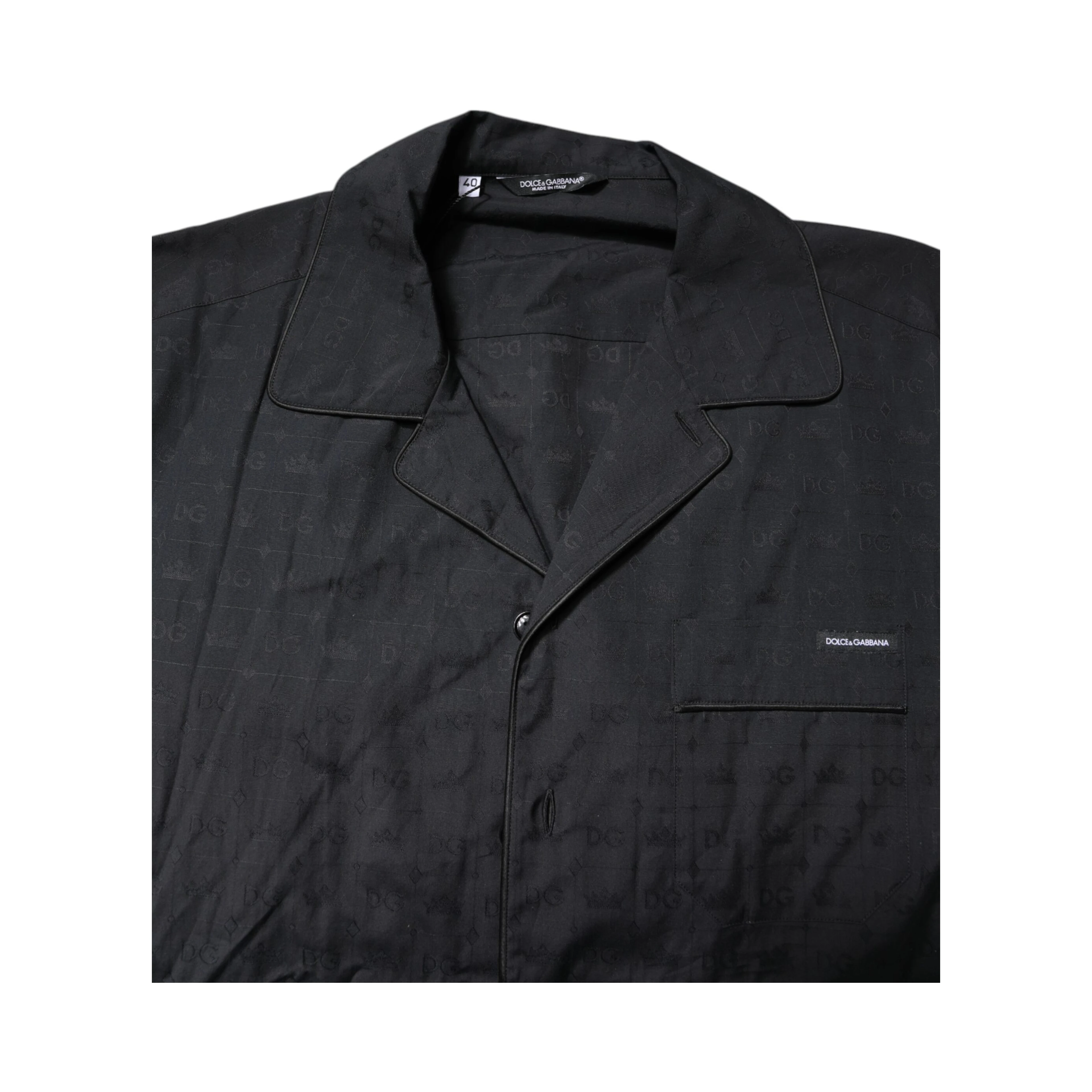Black Cotton Men Pajama Set Sleepwear