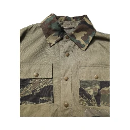 Brown Cotton Stretch Shirt Pants Casual Set