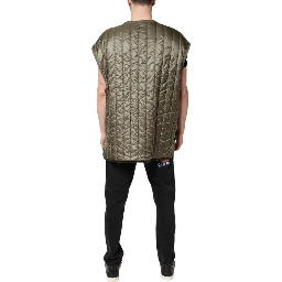 Brown Logo Plaque Quilted Vest Jacket