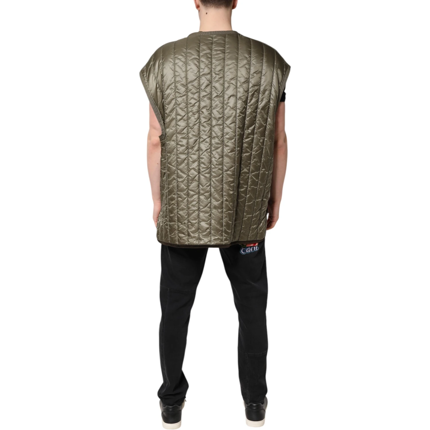 Brown Logo Plaque Quilted Vest Jacket
