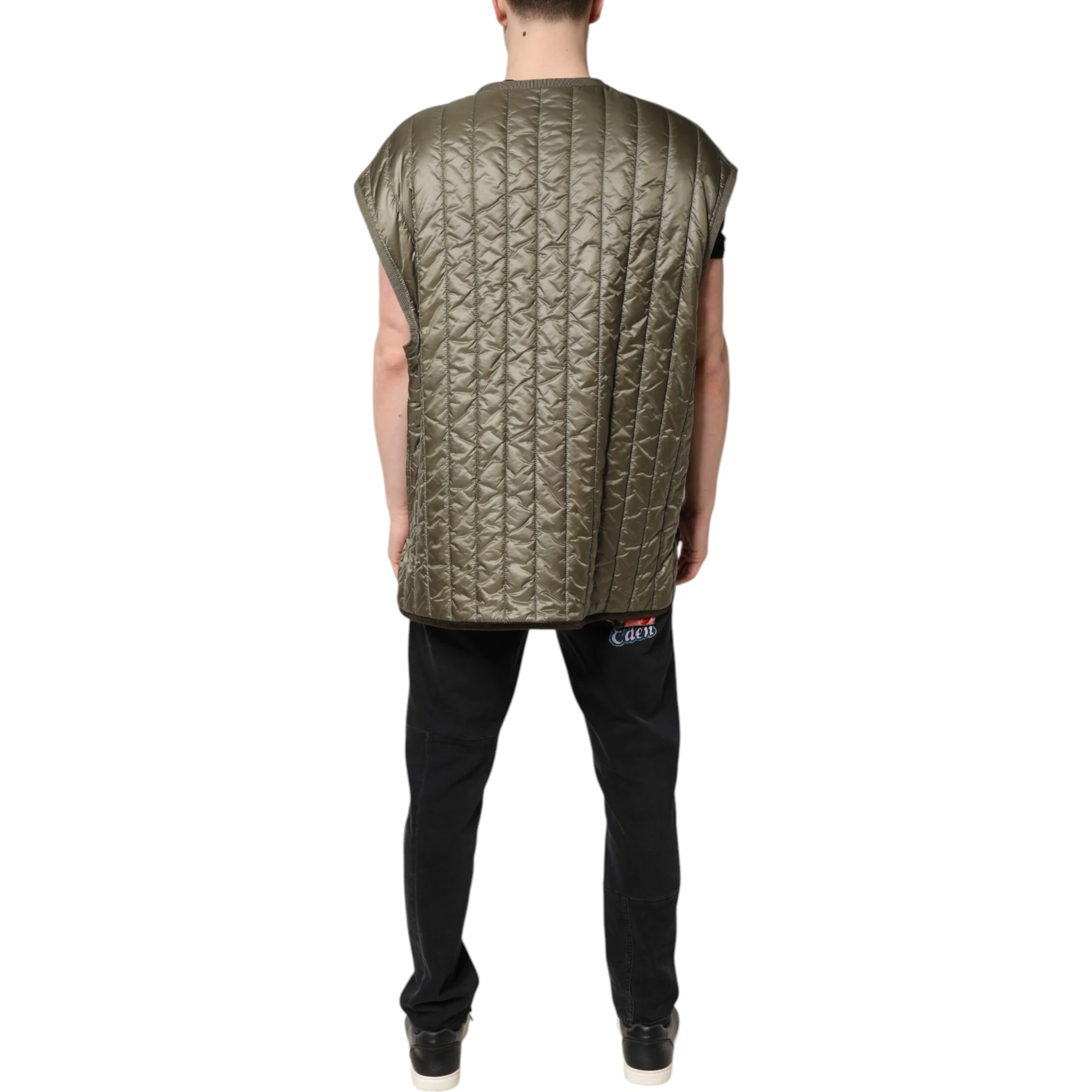 Brown Logo Plaque Quilted Vest Jacket