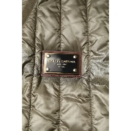 Brown Logo Plaque Quilted Vest Jacket