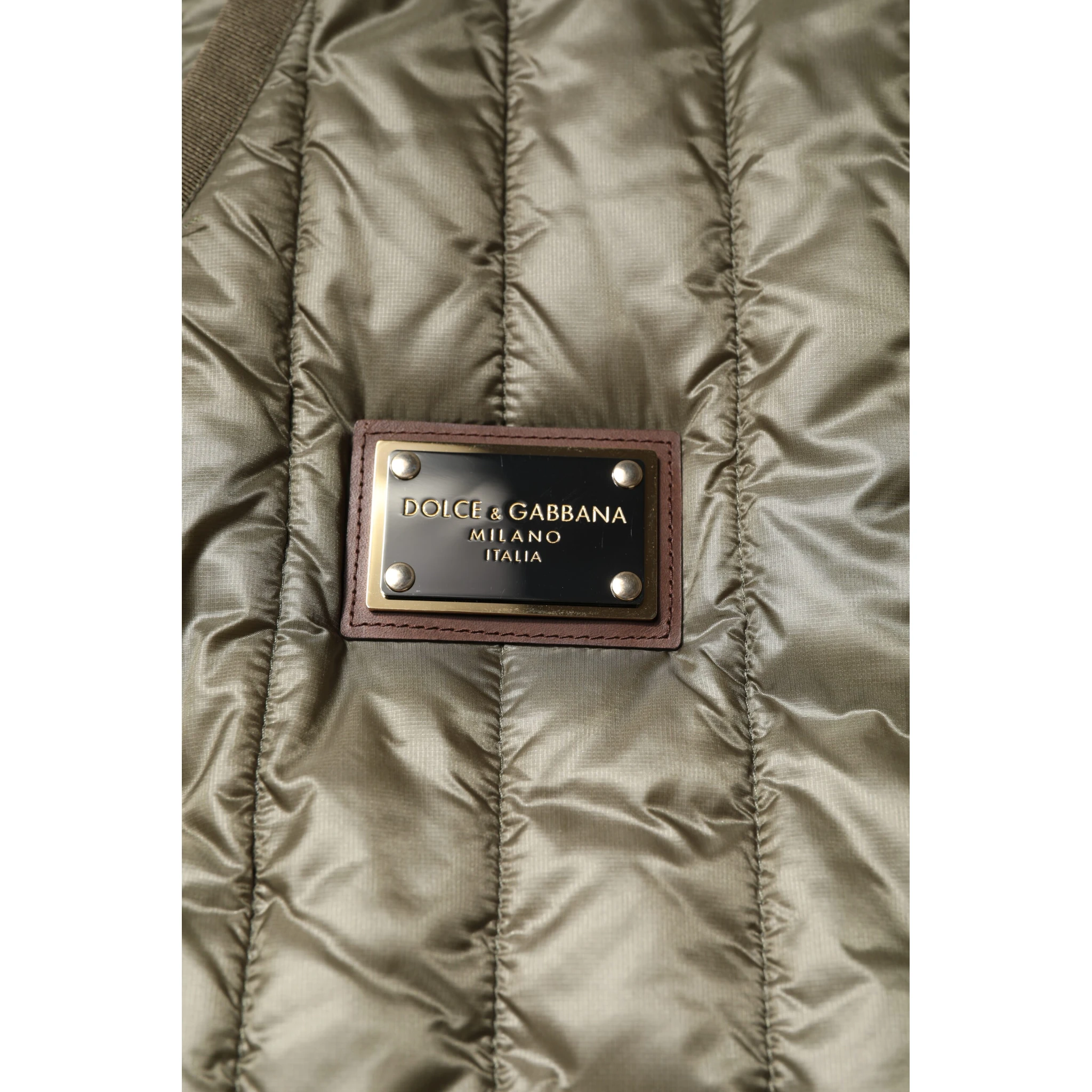 Brown Logo Plaque Quilted Vest Jacket
