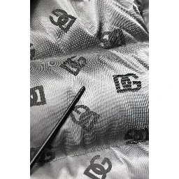 Silver Logo Full Zip Hooded Quilted Jacket