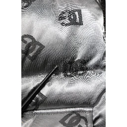 Silver Logo Full Zip Hooded Quilted Jacket