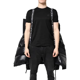 Black Nylon Full Zip Hooded Parka Jacket