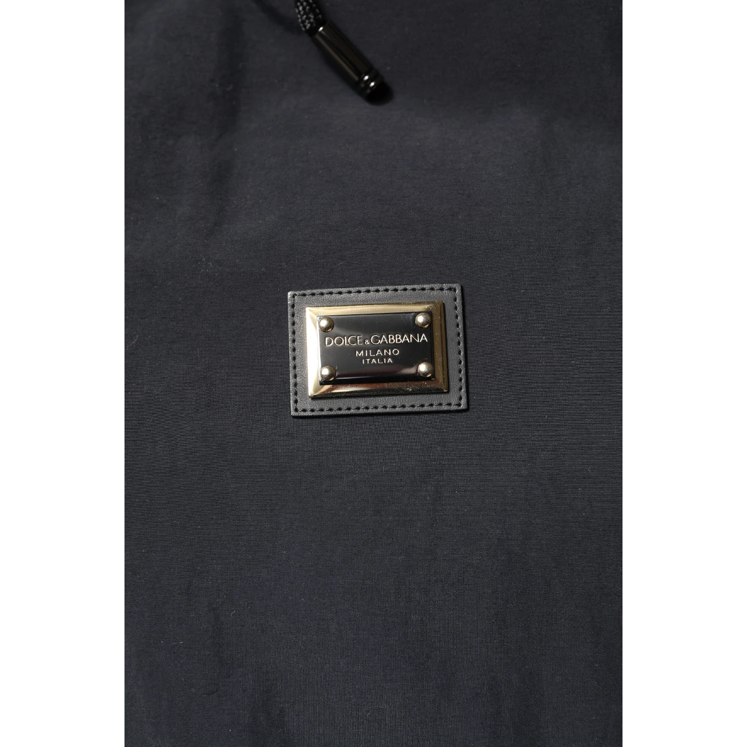 Black Nylon Full Zip Hooded Parka Jacket