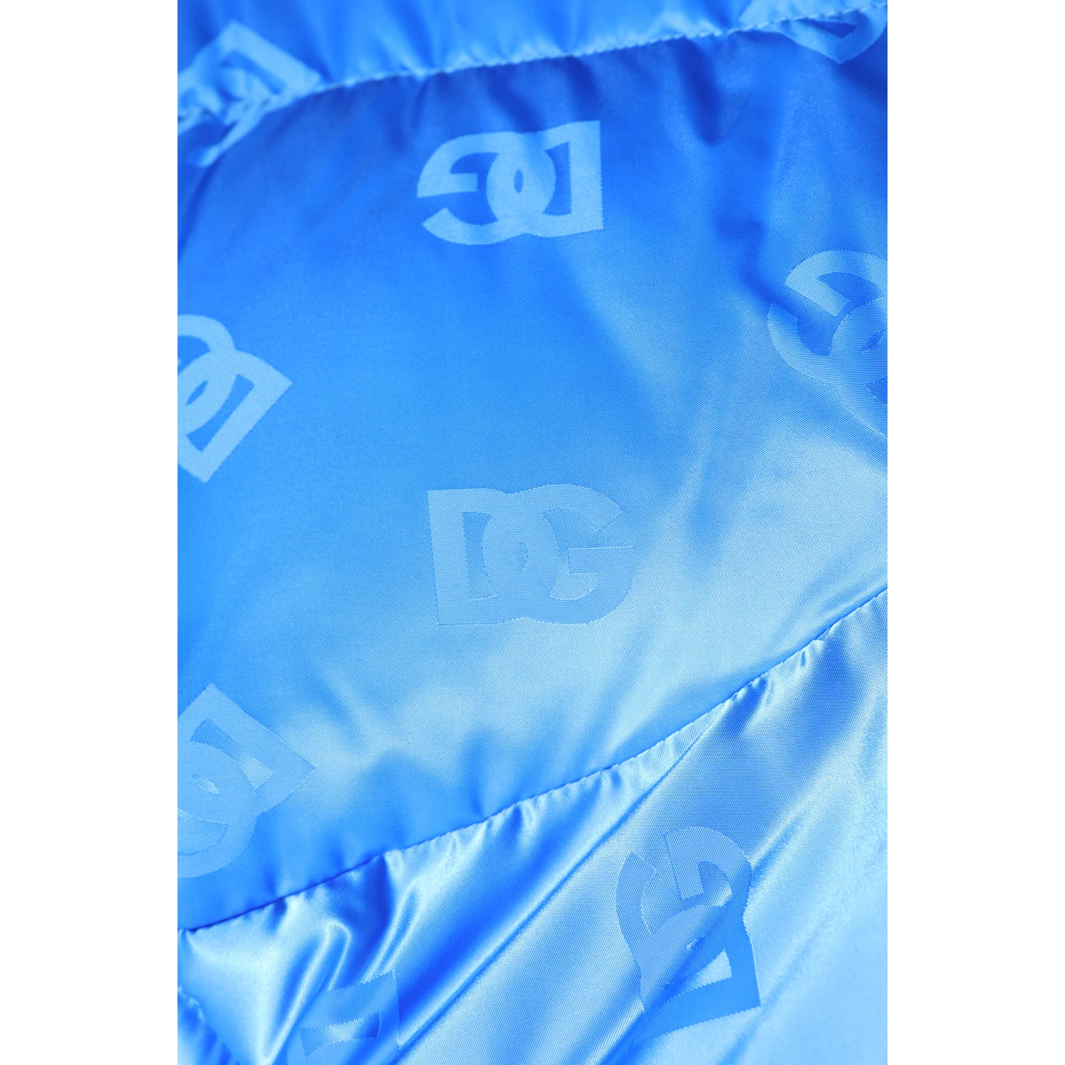 Blue Logo Full Zip Hooded Quilted Jacket