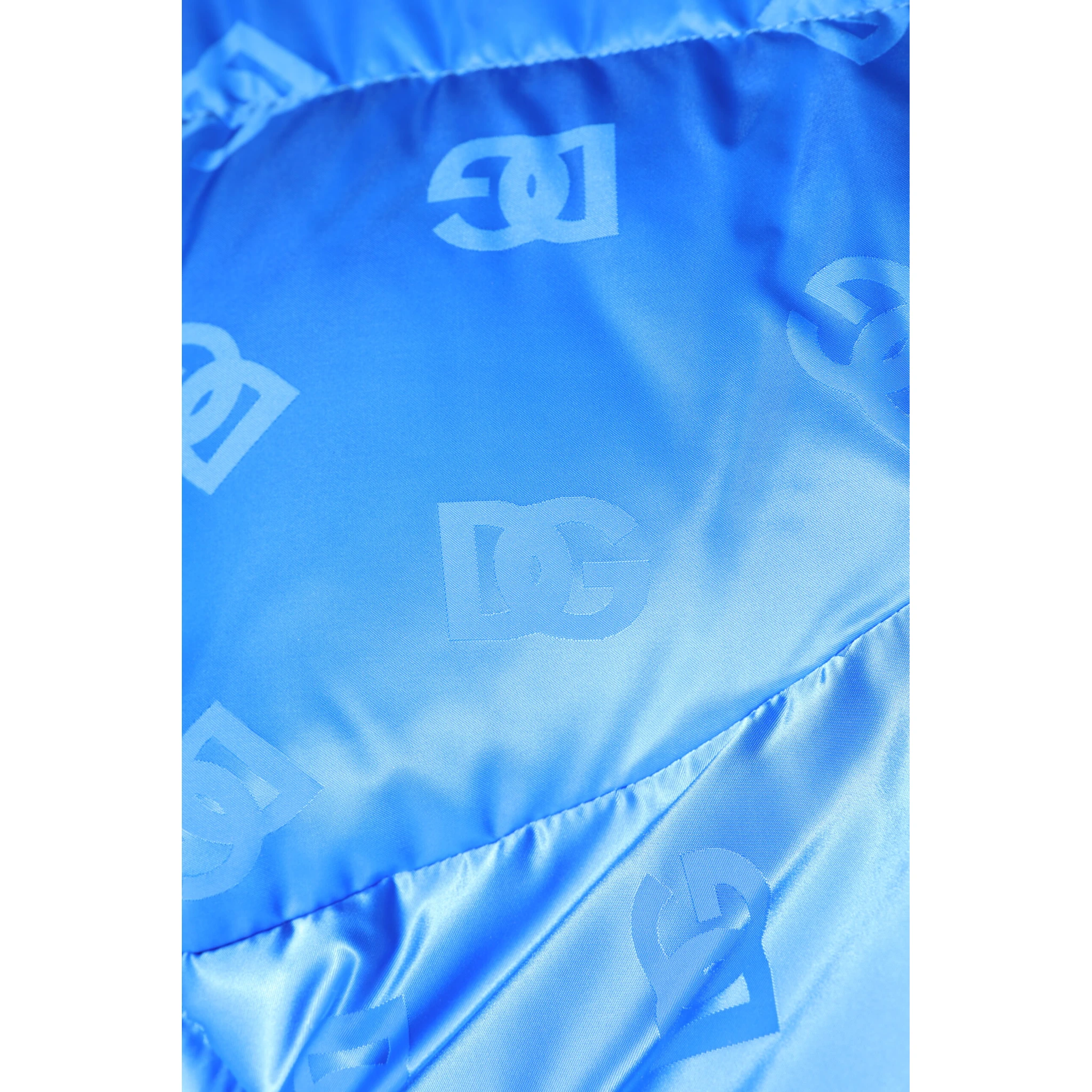 Blue Logo Full Zip Hooded Quilted Jacket