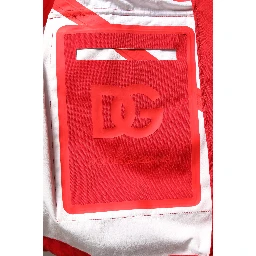 Red White Nylon Full Zip Windbreaker Jacket