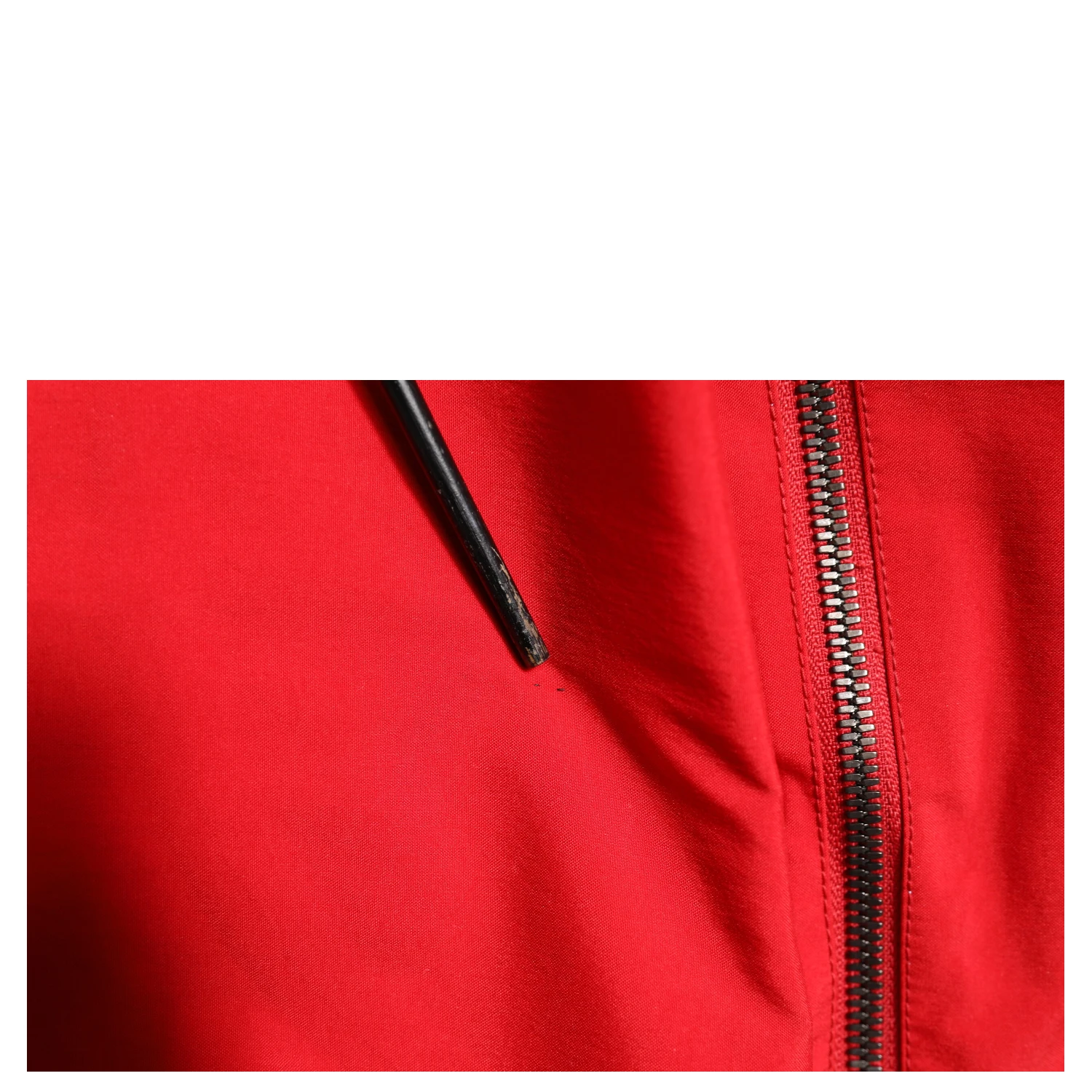 Red White Nylon Full Zip Windbreaker Jacket