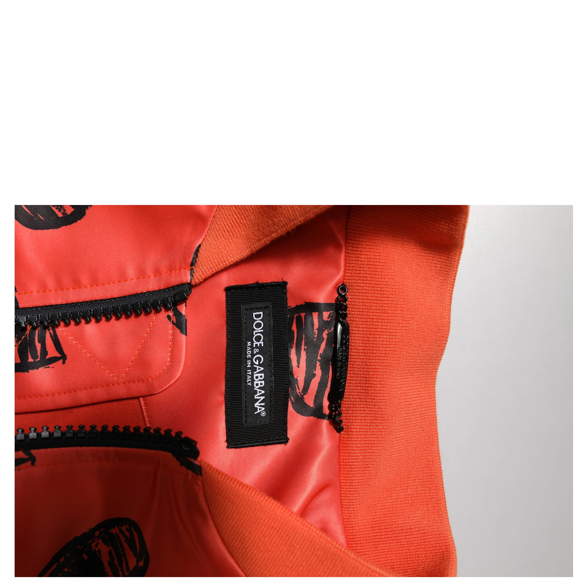 Orange DG Heart Full Zip Men Bomber Jacket