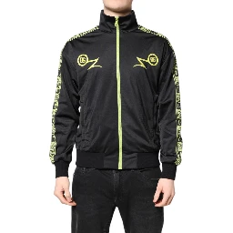 Black Logo Turtleneck Zip Bomber Jacket