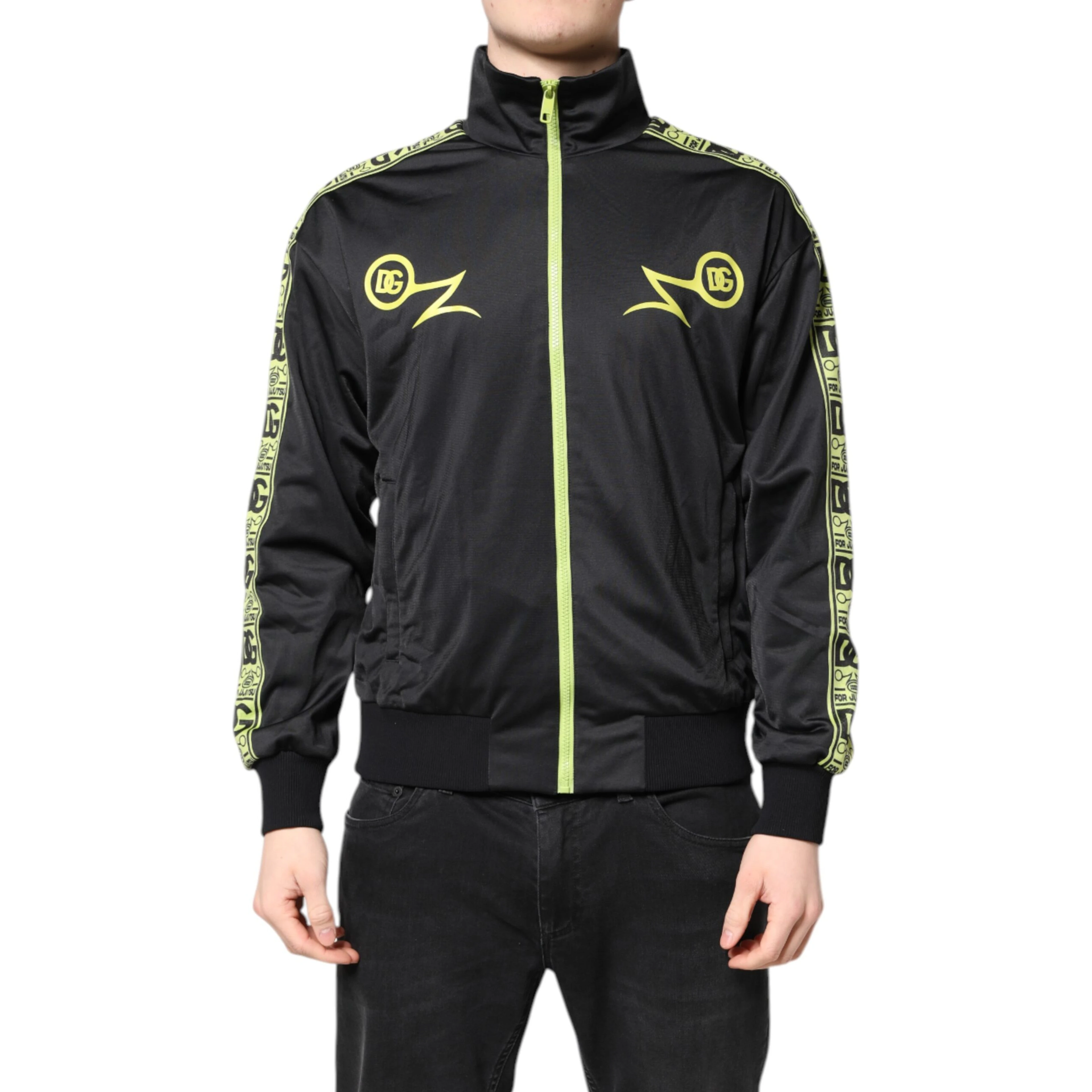 Black Logo Turtleneck Zip Bomber Jacket