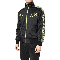 Black Logo Turtleneck Zip Bomber Jacket